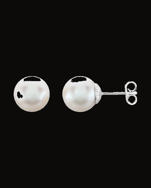 Freshwater Cultured Pearl Earrings With Backs — Sterling Silver
