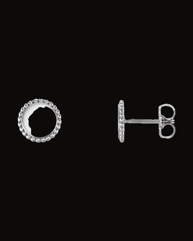 Engravable Beaded Earrings — Sterling Silver