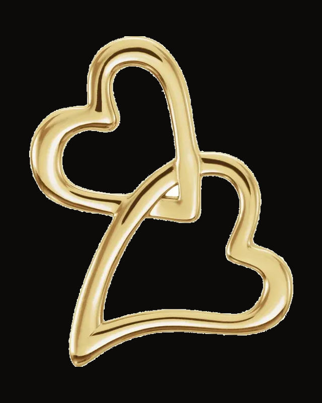 Double Heart Slide Pendant — 14K Yellow Gold