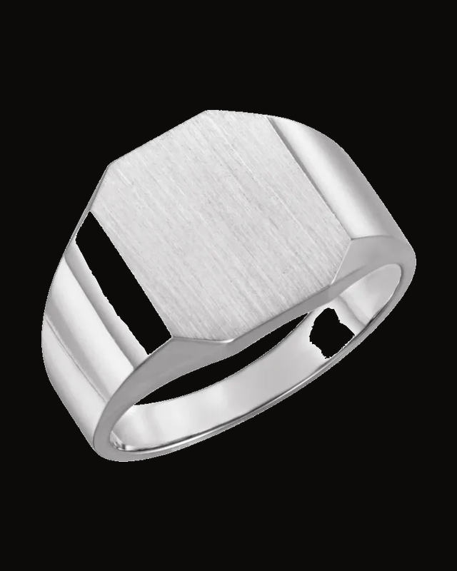 Octagon Signet Ring — Sterling Silver