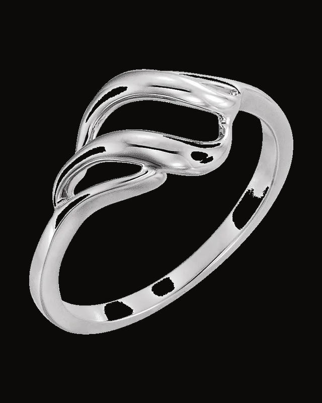 Freeform Ring Remount — Rhodium-Plated on 14K White Gold · 9 mm