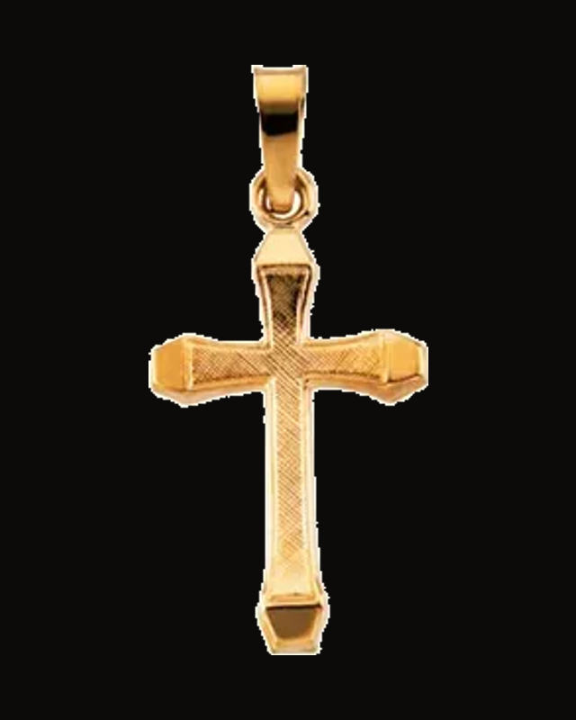 Hollow Cross Pendant — 14K Yellow Gold