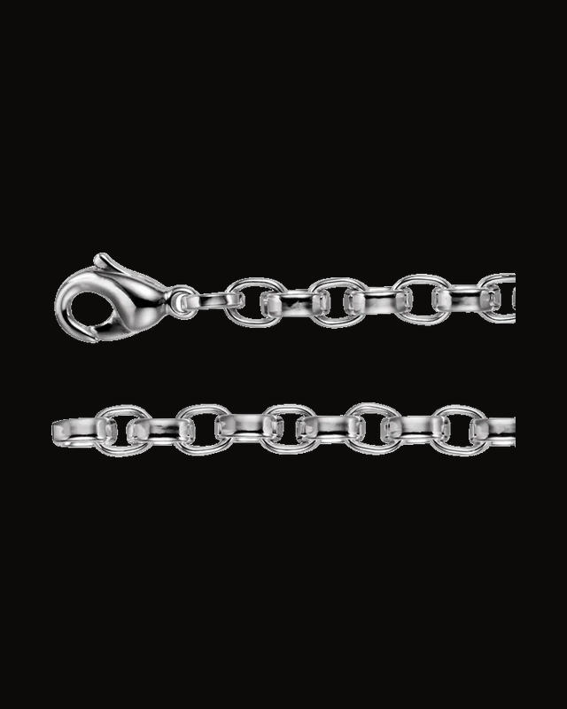 6.75 mm Flat Cable Chain — Silver-Plated on Sterling Silver