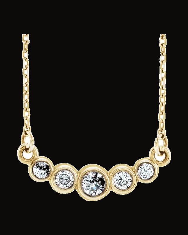 Graduated 1/6 CTW Natural Diamond Necklace — 14K Yellow Gold