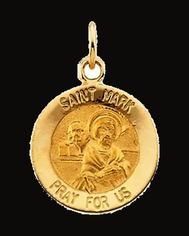 St. Mark Medal Necklace or Pendant — 14K Yellow Gold