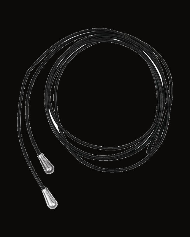 Kera® 1.5 mm Black Leather Lariat Cord — Silver-Plated on Sterling Silver