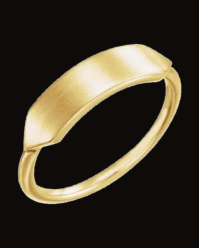 Geometric Signet Ring — 14K Yellow Gold · 1.7 mm