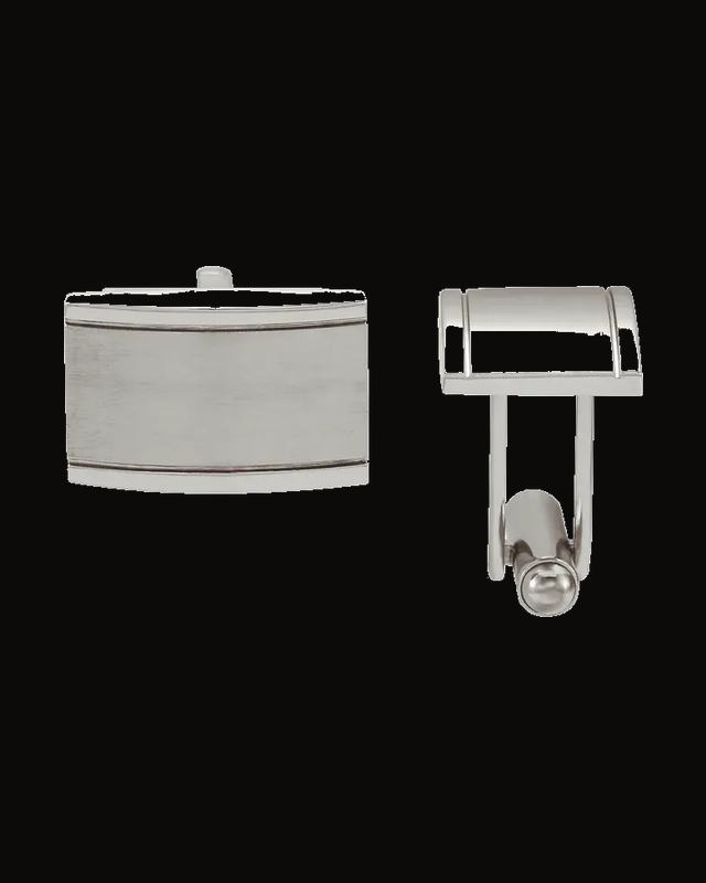 Engravable Rectangle Cuff Links — Stainless Steel