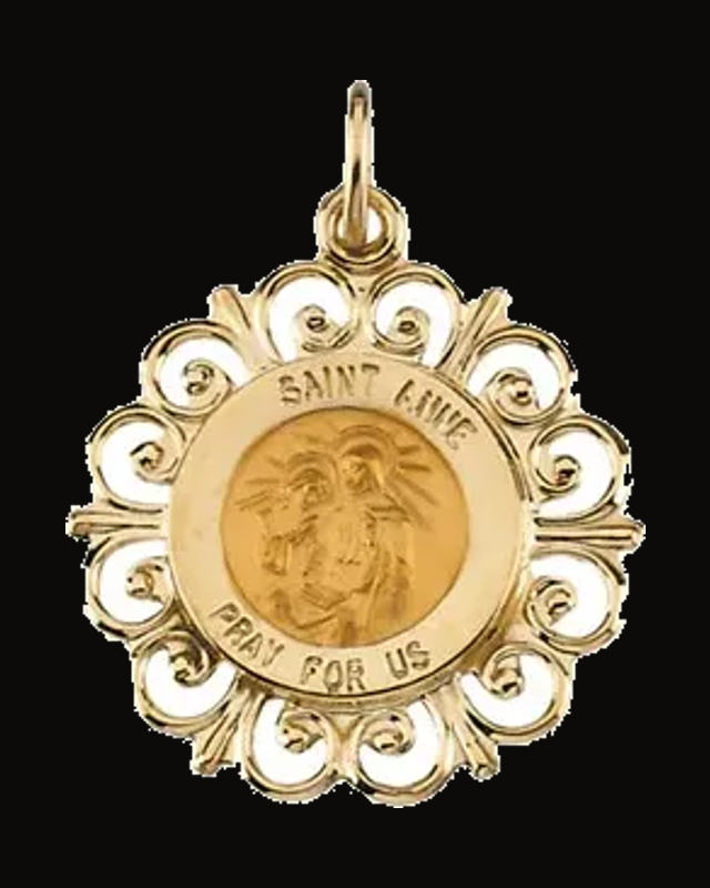 St. Anne de Beau Pre Medal — 14K Yellow Gold