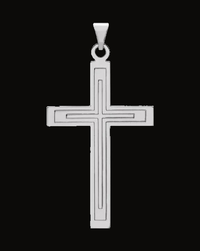 Grooved Cross Pendant