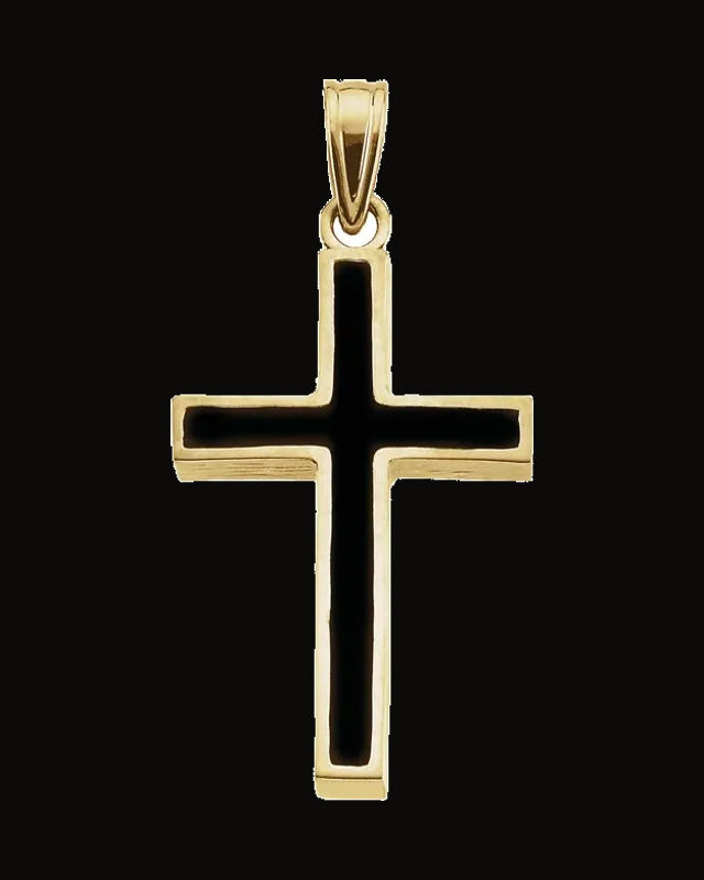 Black Epoxy Cross Pendant
