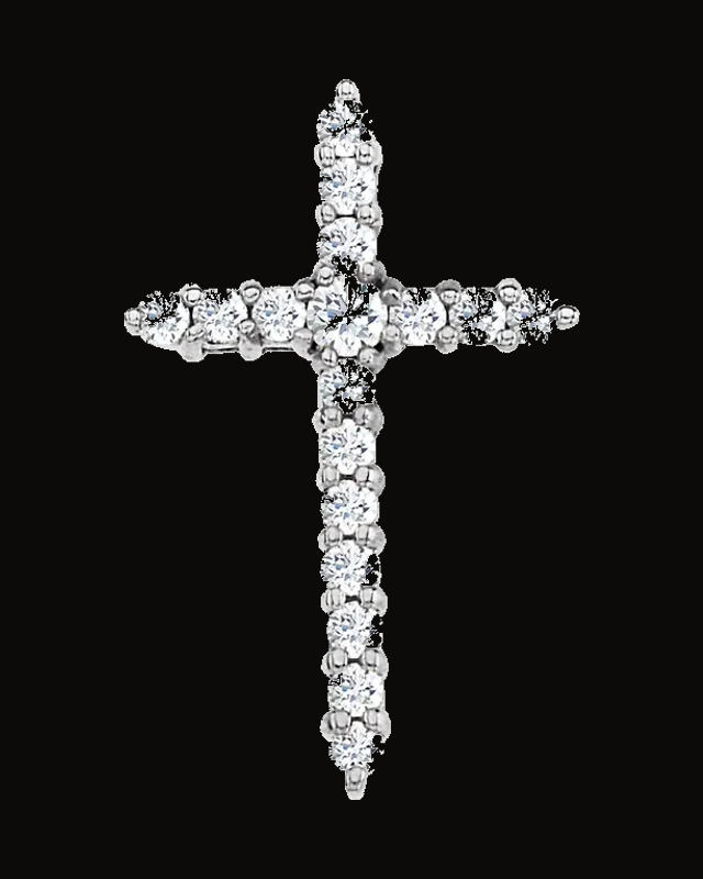 Lab Grown Diamond Cross Pendant — 14K Yellow / White Gold · 1/3 CTW