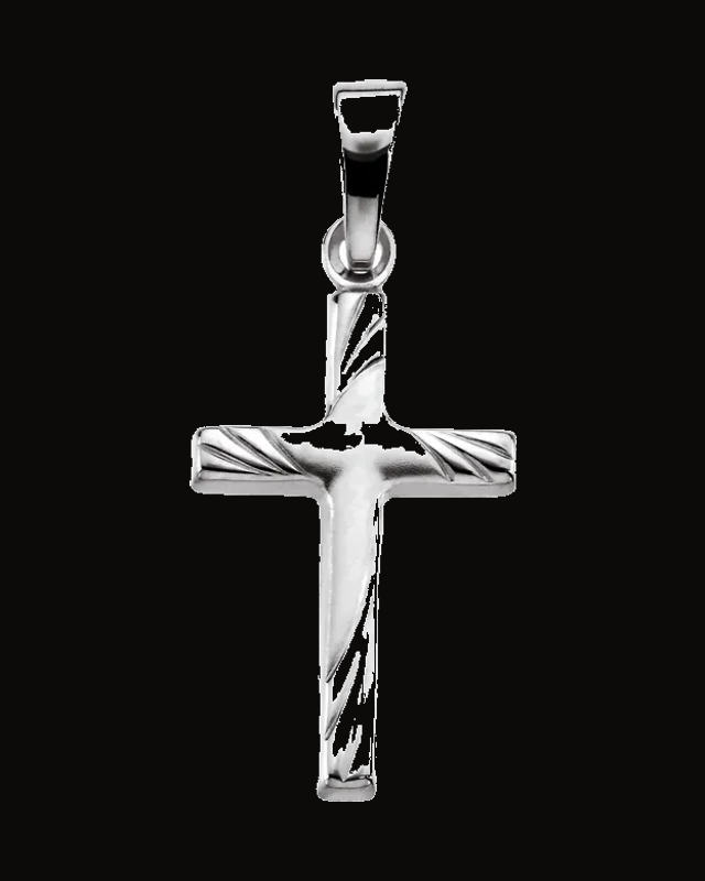 Cross Pendant — 14K White / Yellow Gold