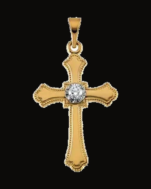 Cross Necklace or Pendant — 14K Yellow Gold