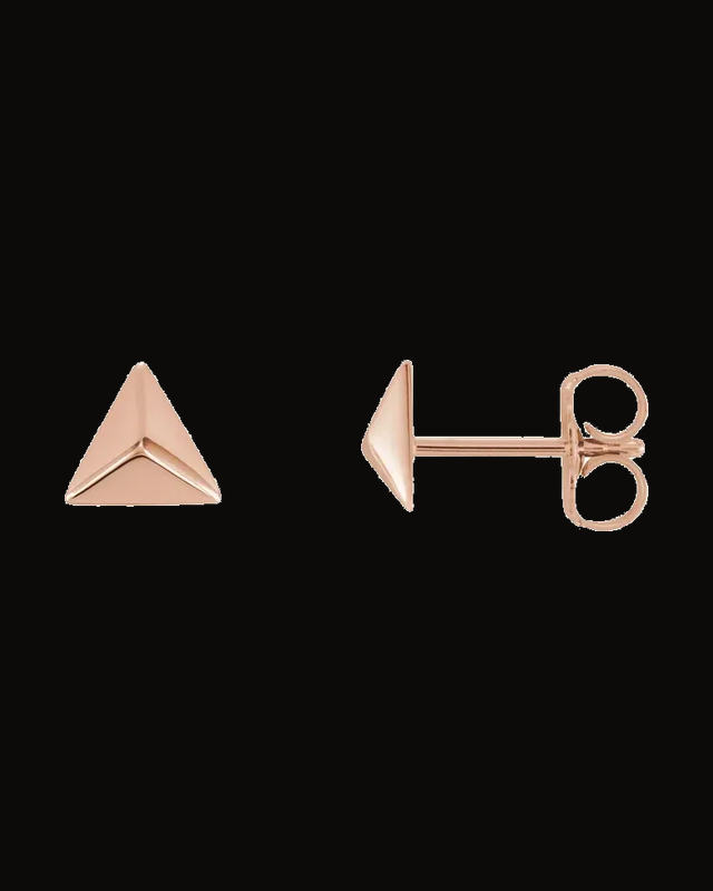 Pyramid Earrings — 14K Rose Gold / Platinum