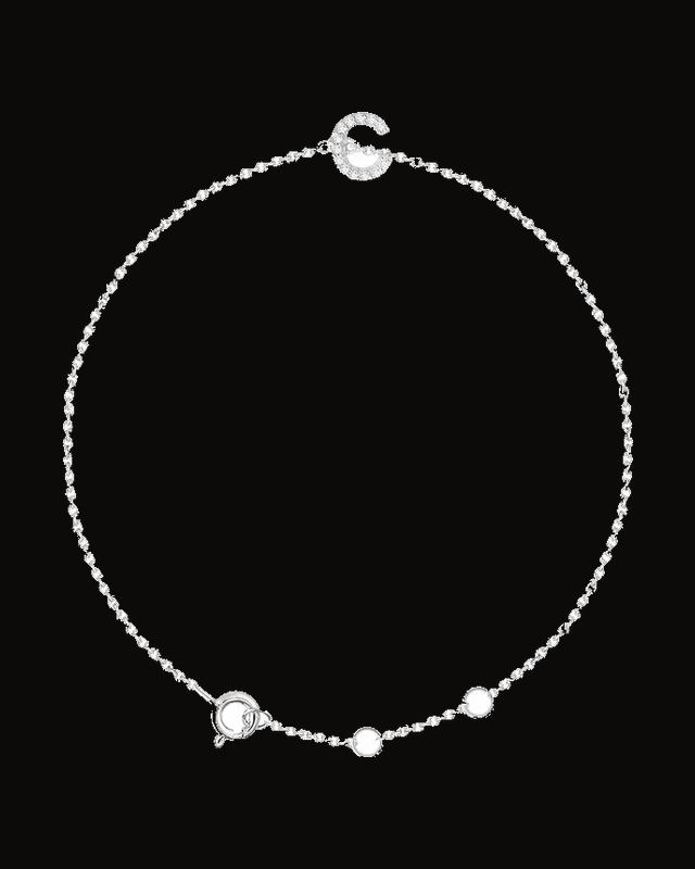 Initial Bracelet — 14K White / Yellow Gold