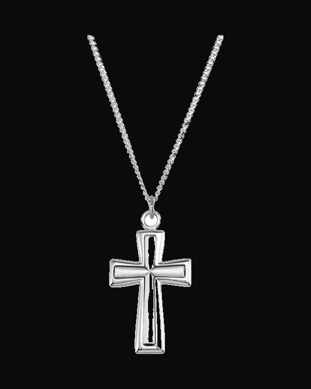 Cross Necklace — Rhodium-Plated on Sterling Silver