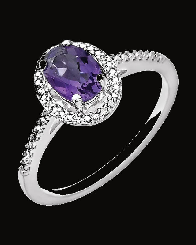 Halo-Style Ring — Rhodium-Plated on Sterling Silver · 2.1 mm