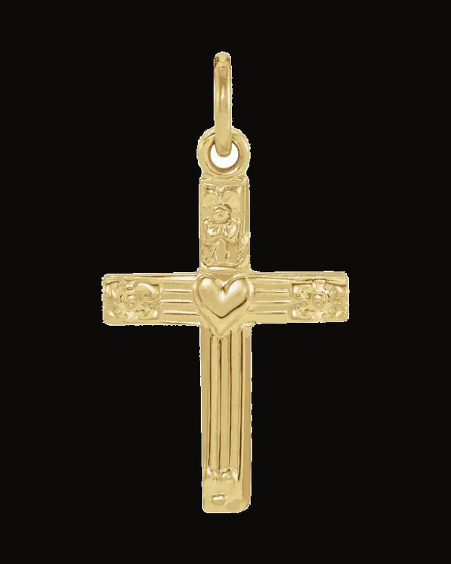 Youth Cross Pendant — 14K Yellow Gold