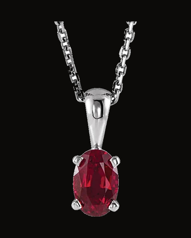 Oval 4-Prong Solitaire Necklace or Pendant