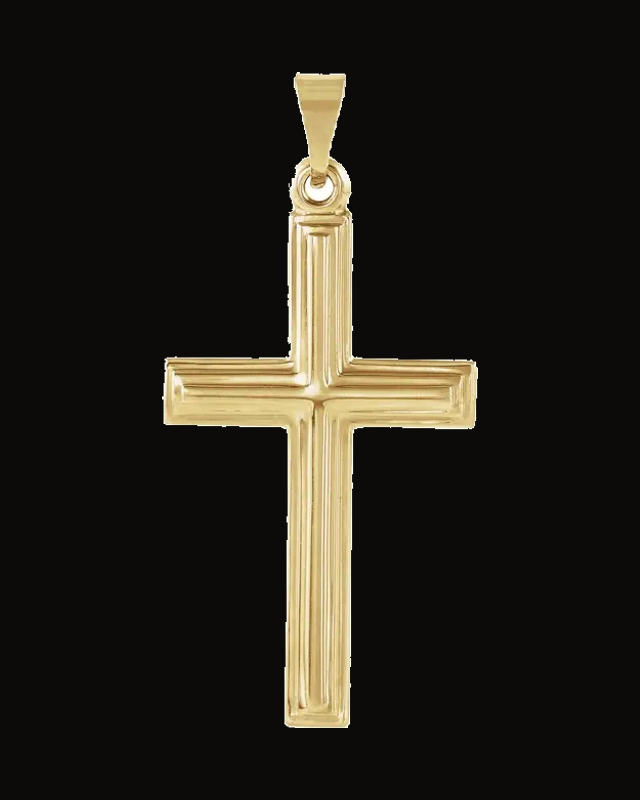 Cross Pendant — 14K Yellow / White Gold