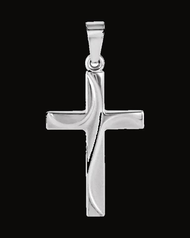 Cross Pendant — 14K Yellow / White Gold