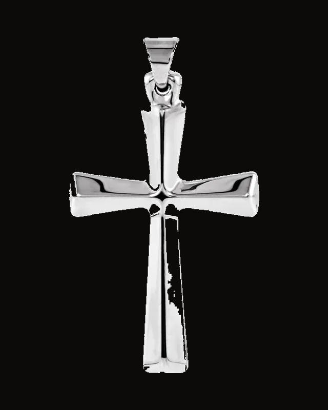 Hollow Cross Pendant — Sterling Silver