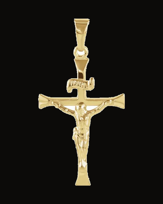 Crucifix Pendant — 14K Yellow Gold