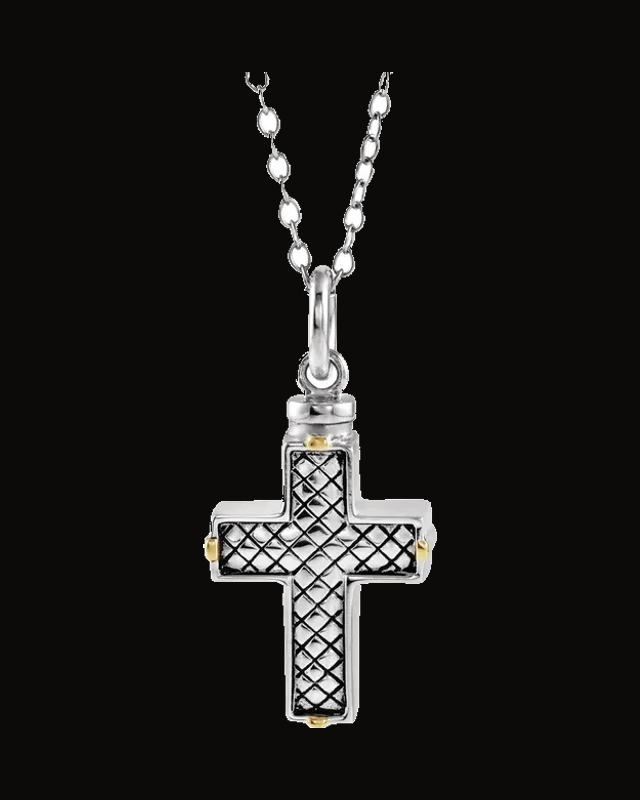Woven Cross Ash Holder Necklace — 14K Yellow Gold-Plated on Sterling Silver
