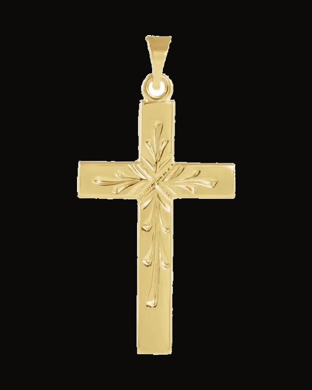 Cross Pendant — 14K White / Yellow Gold