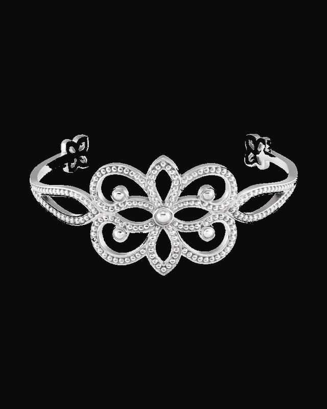 Granulated Cuff Bracelet — Sterling Silver