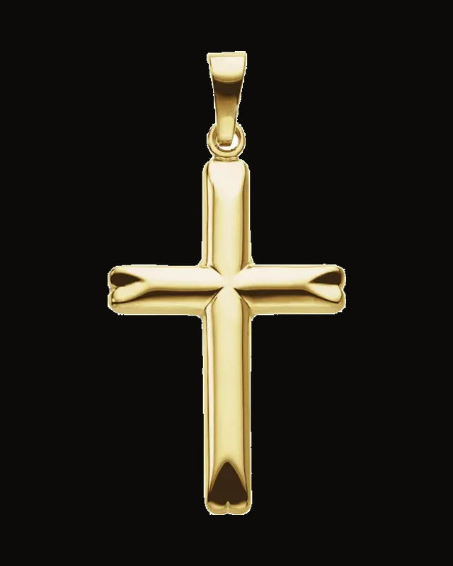 Hollow Cross Pendant — 14K Yellow Gold