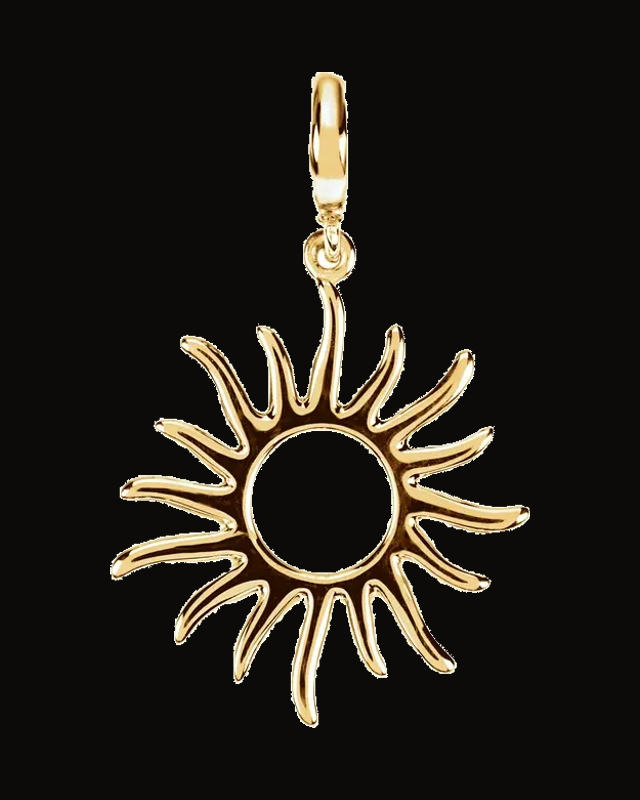 Sun Charm/Pendant — 14K Yellow Gold