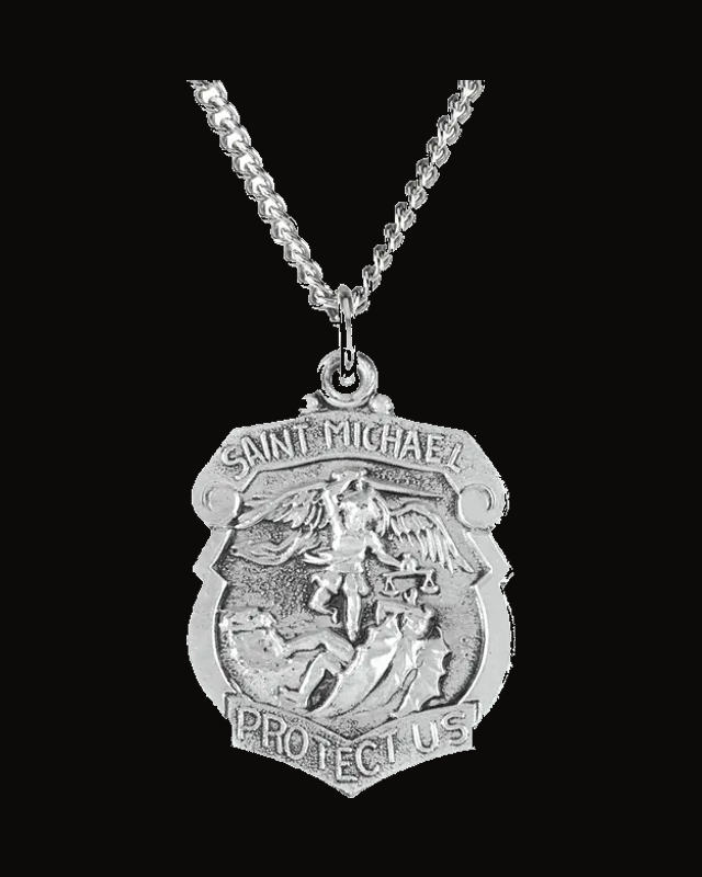 St. Michael Medal Necklace or Pendant — Sterling Silver