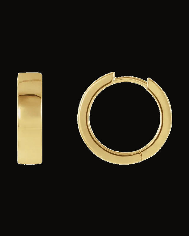 Hinged Hoop Earrings — 14K Yellow / White Gold