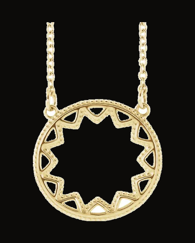Sun Necklace or Center — 14K Yellow Gold