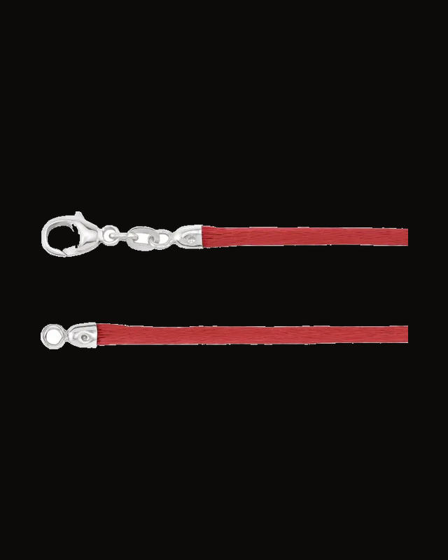 2.25 mm Red Silk Cord Necklace — Silver-Plated on Sterling Silver