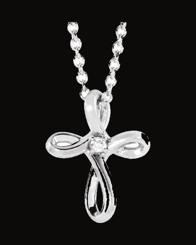 0.015 CTW Natural Diamond Cross Necklace