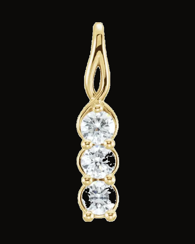 1/2 CTW Lab-Grown Diamond 3-Stone Pendant — 14K Yellow Gold