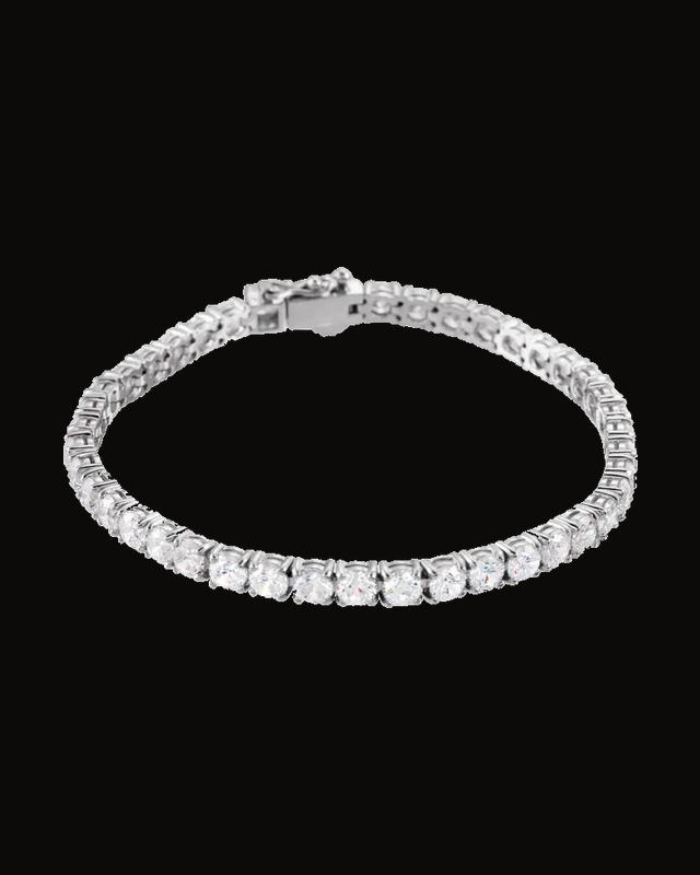 Imitation White Cubic Zirconia Bracelet — Rhodium-Plated on Sterling Silver · Imitation Cubic Zirconia