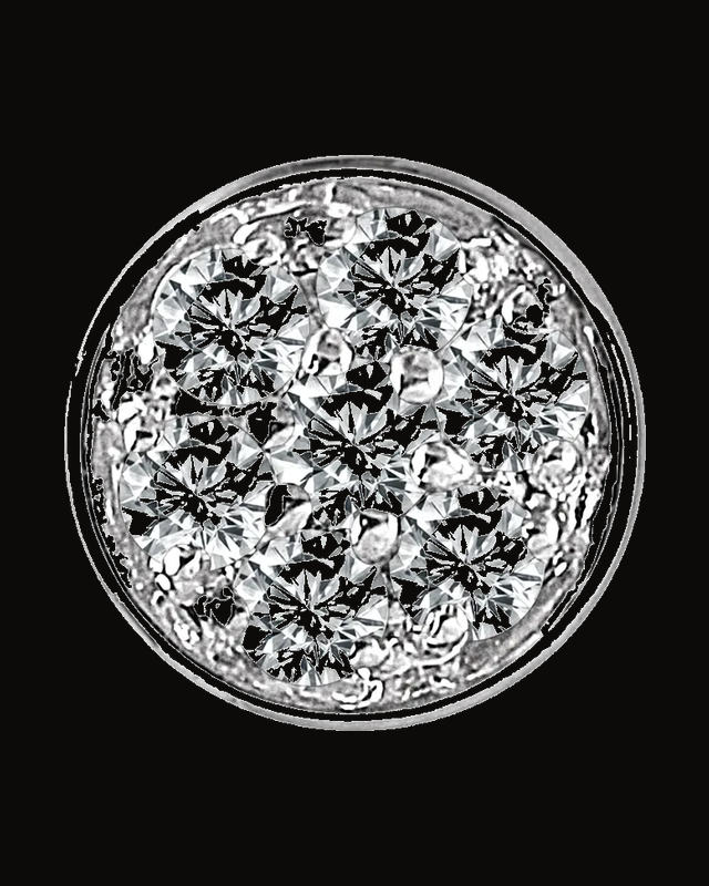 0.07 CTW Natural Diamond Pave Pendant — Rhodium-Plated on 14K White Gold