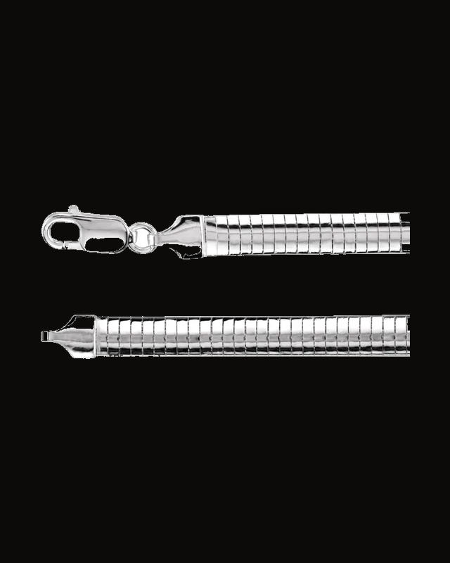 6 mm Domed Omega Chain — Silver-Plated on Sterling Silver