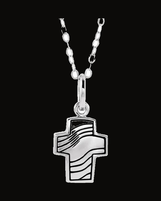 Cross Ash Holder Necklace — Rhodium-Plated on Sterling Silver