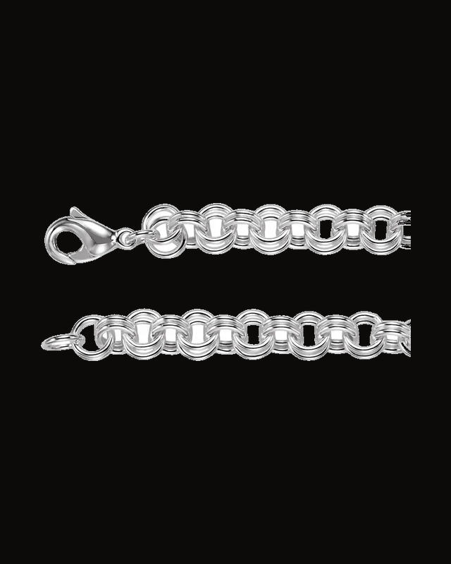9 mm Double Link Cable Chain — Silver-Plated on Sterling Silver