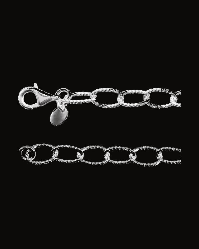 6 mm Knurled Cable Chain — Silver-Plated on Sterling Silver