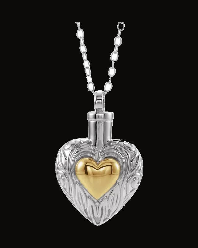 Heart Ash Holder Necklace — Rhodium-Plated on Sterling Silver