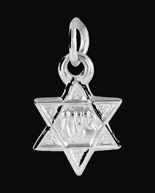 Star of David Pendant — Rhodium-Plated on 14K White Gold
