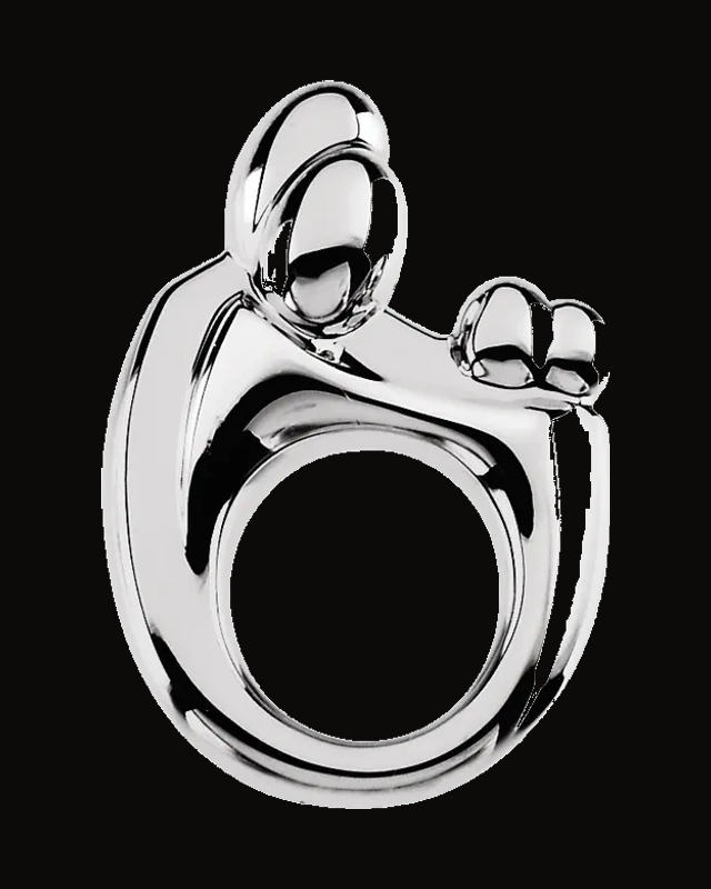 Mother and Child® Slide Pendant — Rhodium-Plated on Sterling Silver