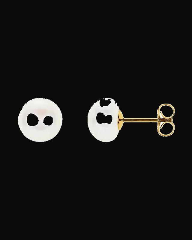 Cultured Panache Pearl Earrings — 14K Yellow Gold · 8 mm