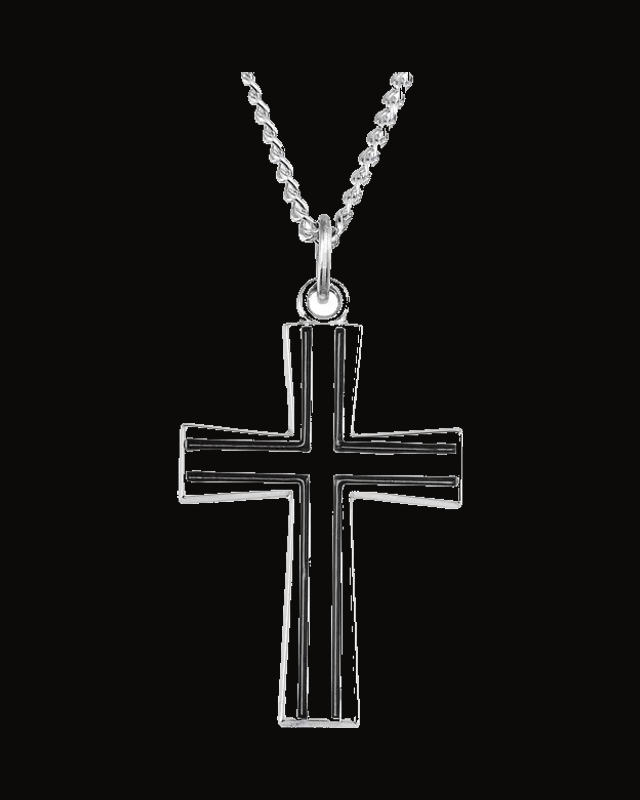 Cross Necklace — Rhodium-Plated on Sterling Silver